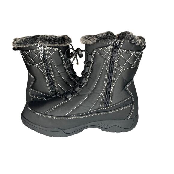 Totes NWOB Rain Faux Fur Boots Women Size 6M Black - Picture 7 of 13